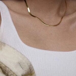 Gold Vintage Cuban Link Snake Chain Choker Necklace Brand New